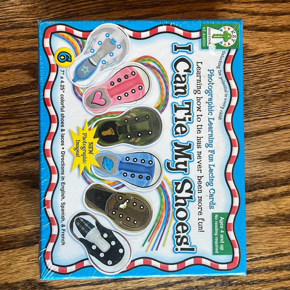 I can tie my shoes! colorful shoes, and laces cards